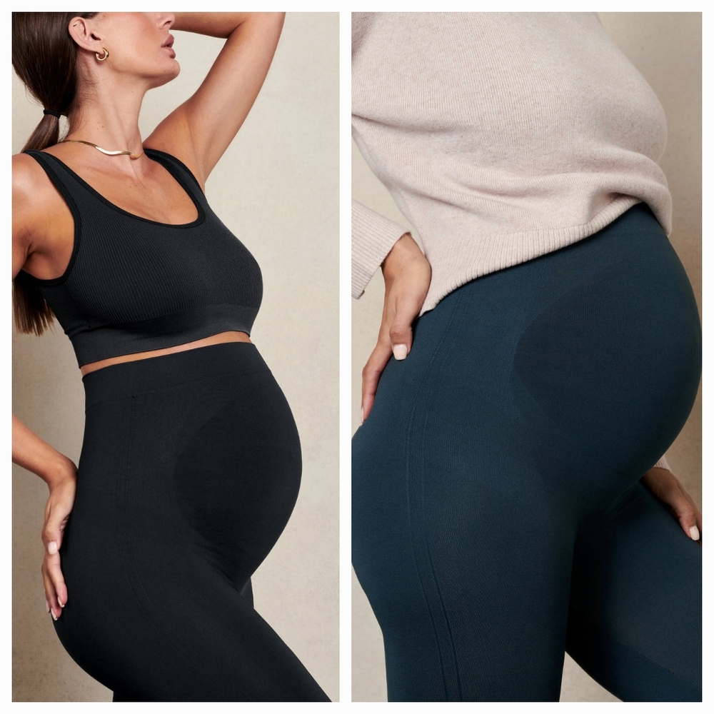 2 Pairs Blanqi Everyday Maternity Belly Support Leggings Size Medium